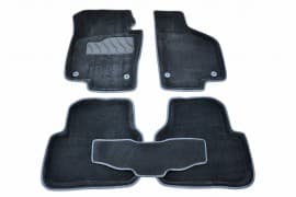 Ворсовые коврики в салон Seintex 3D для Volkswagen Passat (B7) седан 2010-2014 Черные 5шт