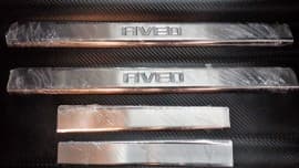 Хром накладки на пороги на короб из нержавейки для Chevrolet Aveo sedan T250 2005-2011