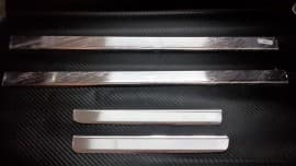 Хром накладки на пороги на короб из нержавейки для Chevrolet Aveo sedan T250 2005-2011 без надписи Omcarlin