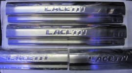 Хром накладки на внутренние пороги из нержавейки для Chevrolet Lacetti hatchback 2004-2013