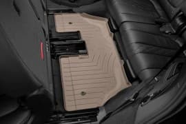Резиновые коврики в салон WeatherTech для BMW X7 G07 2019+ с бортиком задние бежевые 3 ряд