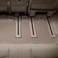 Резиновые коврики в салон WeatherTech для Infiniti QX60 2014-2020 с бортиком задние бежевые 3 ряд 