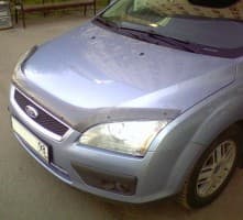 SIM Дефлектор капота (мухобойка) FORD FOCUS Sedan 2005-2008 (карбон)