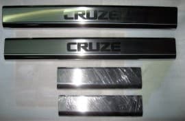 Хром накладки на пороги на короб из нержавейки для Chevrolet Cruze hatchback 2011-2012