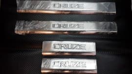 Хром накладки на пороги на короб из нержавейки для Chevrolet Cruze sedan 2008-2012 штамповка Omcarlin