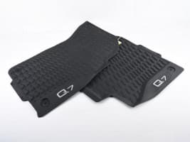 Оригинальные коврики в салон для Audi Q7 2014-2020 белое лого передние кт 2шт 