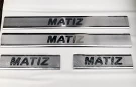 Хром накладки на пороги на короб из нержавейки для Daewoo Matiz 1998-2016