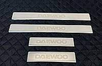 Хром накладки на пороги на короб из нержавейки для Daewoo Nubira 1997-2015 Omcarlin