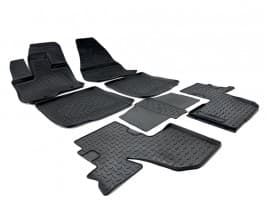 Резиновые коврики в салон  для Ford Explorer 2010-2015 кт 7шт Seintex