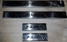 Хром накладки на внутренние пороги из нержавейки на пластик на Ford Kuga 2012-2019 Omcarlin