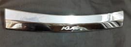 Хром накладка на задний бампер из нержавейки для Ford Kuga 2008-2012 с загибом и надписью Omcarlin
