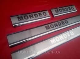 Хром накладки на пороги из нержавейки для Ford Mondeo 2014+ Omcarlin