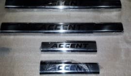 Хром накладки на внутренние пороги из нержавейки для Hyundai Accent 4 2010-2017 Omcarlin