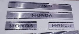 Хром накладки на пороги из нержавейки для Honda Civic 8 Sd 2005-2011 с надписью Honda