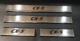 Хром накладки на пороги из нержавейки для Mazda CX-5 2011-2017 Omcarlin