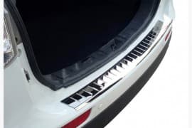 Хром накладка на задний бампер из нержавейки для Mitsubishi Outlander 3 XL 2014-2020 с загибом Omcarlin
