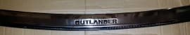 Хром накладка на задний бампер из нержавейки для Mitsubishi Outlander 2 XL 2010-2012 с загибом и надписью Omcarlin