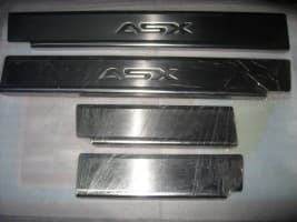 Хром накладки на пороги из нержавейки для Mitsubishi ASX 2010-2012 штамповка Omcarlin