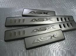 Хром накладки на пороги из нержавейки для Mitsubishi ASX 2012+ штамповка обрезиненная Omcarlin