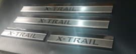 Хром накладки на пороги из нержавейки для Nissan X-Trail T32 2014-2020 Omcarlin