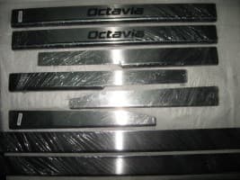 Хром накладки на пороги из нержавейки для Skoda Octavia A5 2004-2009 8шт