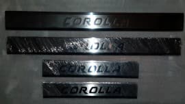 Хром накладки на пороги из нержавейки для Toyota Corolla 2013-2019