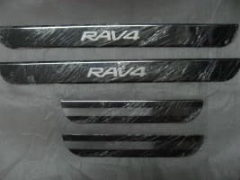 Хром накладки на пороги из нержавейки для Toyota Rav4 2006-2010 Omcarlin