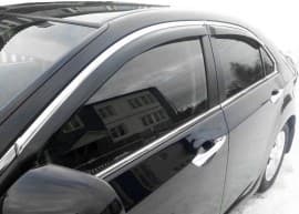Дефлекторы окон Ветровики с хром молдингом HIC для Honda Accord 8 Sd 2007-2013 4 шт