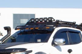 Козырек на лобовое стекло OmsaLine под багажник DAKAR с Led для Volkswagen Amarok 2016+ Omsa