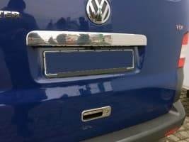 Хром накладка над номером Omsa Line из нержавейки для Volkswagen T5 Caravelle 2004-2010 без надписи дверь ляда