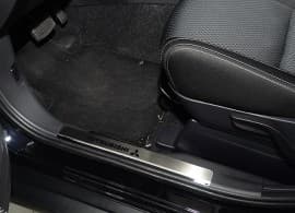 Хром накладки на внутренние пороги НатаНика PREMIUM для Mitsubishi Outlander 3 2012-2014