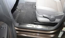 Хром накладки на внутренние пороги НатаНика PREMIUM для Volkswagen Caddy 4 2015-2020 NataNiko