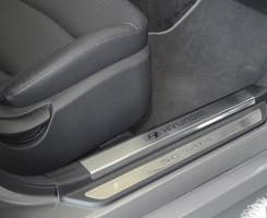 Хром накладки на внутренние пороги НатаНика PREMIUM для Hyundai Sonata 6 (YF) 2009-2014