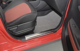 Хром накладки на внутренние пороги НатаНика PREMIUM для Hyundai I20 FL 2012-2014