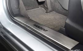 Хром накладки на внутренние пороги НатаНика PREMIUM для Mazda CX-5 2011-2017 NataNiko