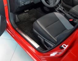 Хром накладки на внутренние пороги НатаНика PREMIUM для Toyota Corolla XI 2013-2019