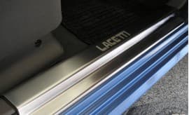 Хром накладки на пороги НатаНика PREMIUM для Chevrolet Lacetti Sedan 2002-2013