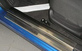 Хром накладки на пороги НатаНика PREMIUM для Chevrolet Aveo Hatchback T200 2002-2011