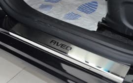 Хром накладки на пороги НатаНика PREMIUM для Chevrolet Aveo Hatchback T300 2011-2020