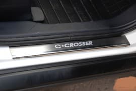 Хром накладки на пороги НатаНика PREMIUM для Citroen C-Crosser 2007-2013