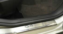 Хром накладки на пороги НатаНика PREMIUM для Citroen C4 II Hatchback 2010-2018