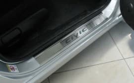 Хром накладки на пороги НатаНика PREMIUM для Honda Civic 8 4D 2005-2011