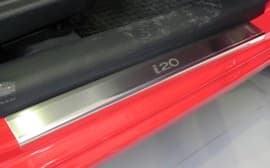 Хром накладки на пороги НатаНика PREMIUM для Hyundai I20 5D 2008-2014