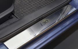Хром накладки на пороги НатаНика PREMIUM для Hyundai I30 2 Hatchback 2012-2015 NataNiko
