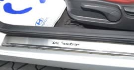 Хром накладки на пороги НатаНика PREMIUM для Hyundai Veloster 2011-2018 NataNiko
