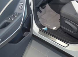 Хром накладки на пороги НатаНика PREMIUM для Hyundai Santa Fe Grand III 2012-2018 NataNiko
