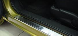 Хром накладки на пороги НатаНика PREMIUM для Mazda 2 II 2007-2014 NataNiko