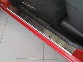 Хром накладки на пороги НатаНика PREMIUM для Nissan Micra 5D 2003-2010