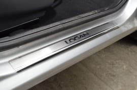 Хром накладки на пороги НатаНика PREMIUM для Renault Logan II MCV 2009-2012