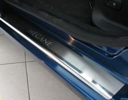 Хром накладки на пороги НатаНика PREMIUM для Renault Megane 3 4/5D 2008-2015 NataNiko